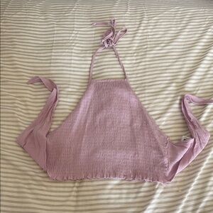 Me to We Purple Tie Front Backless Tank Top